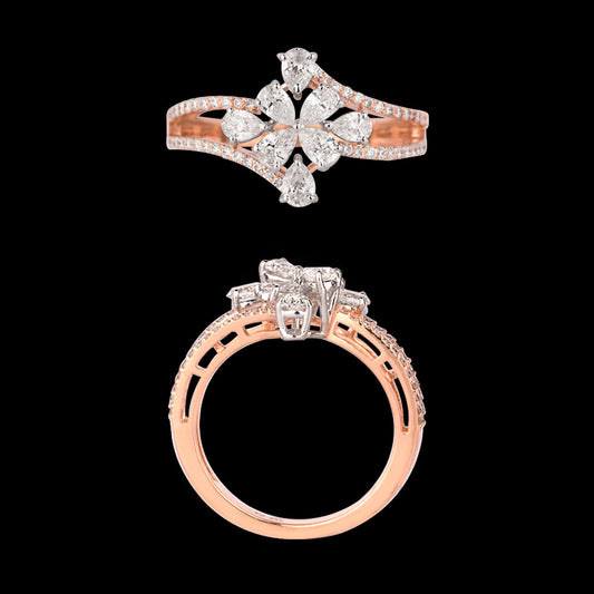 18K Two Tone Gold Diamond Ring - 1.159ct VVS-VS-EF