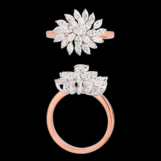 18K Two Tone Gold Diamond Ring - 1.28ct VVS-VS-HI