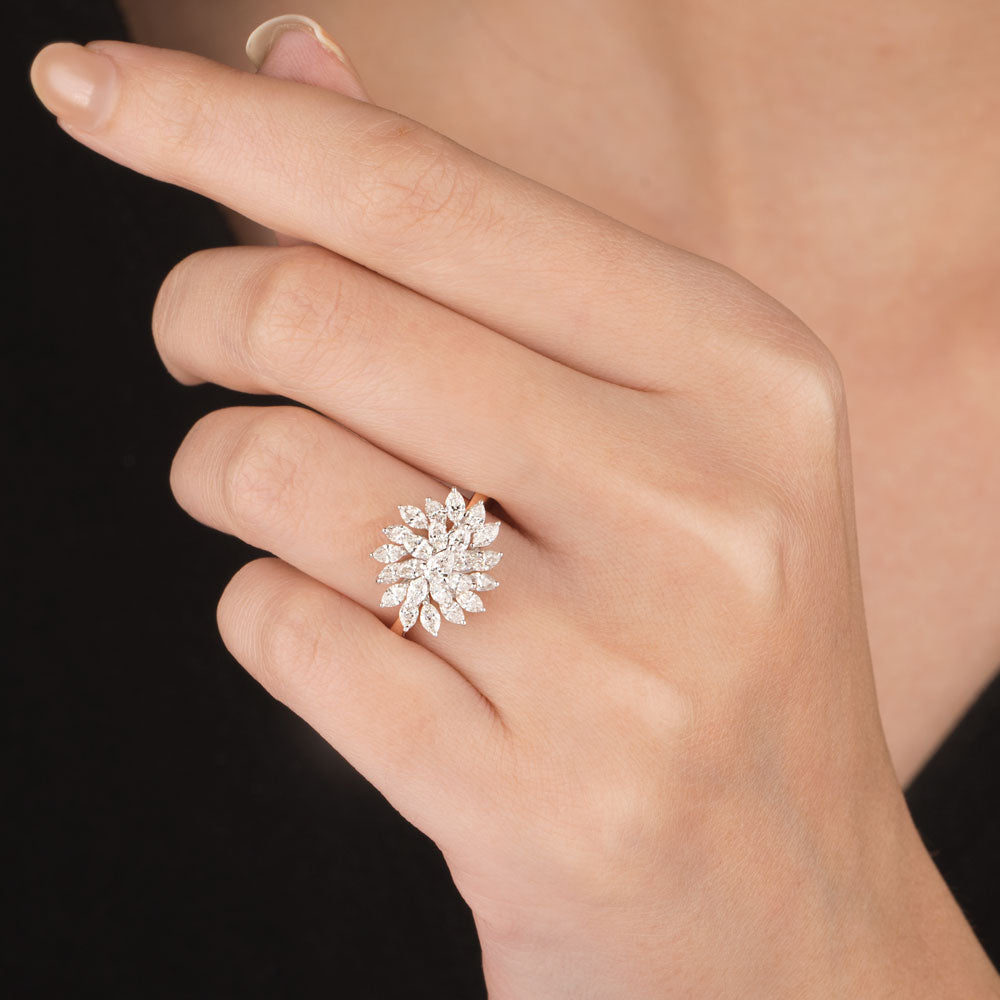 18K Two Tone Gold Diamond Ring - 1.28ct VVS-VS-HI