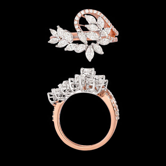 18K Two Tone Gold Diamond Ring - 1.092ct VVS-VS-HI
