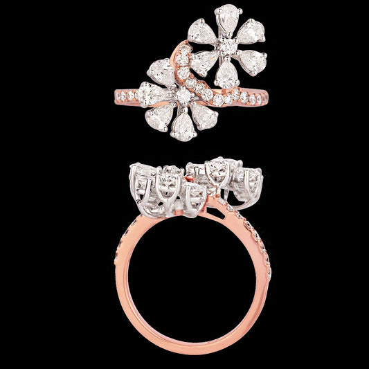 18K Two Tone Gold Diamond Ring - 1.284ct VVS-VS-EF