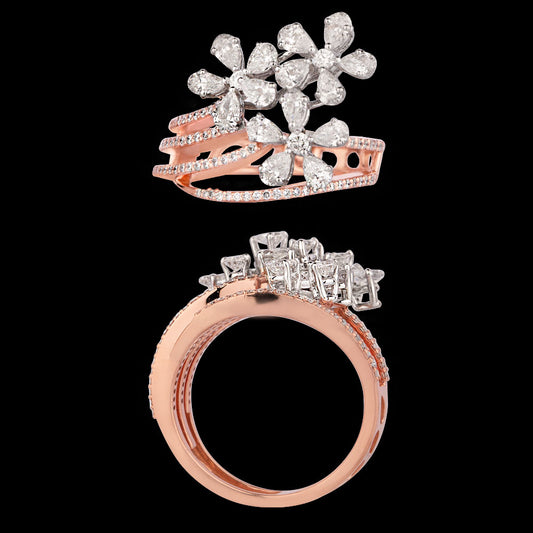 18K Two Tone Gold Diamond Ring - 1.628ct VVS-VS-EF