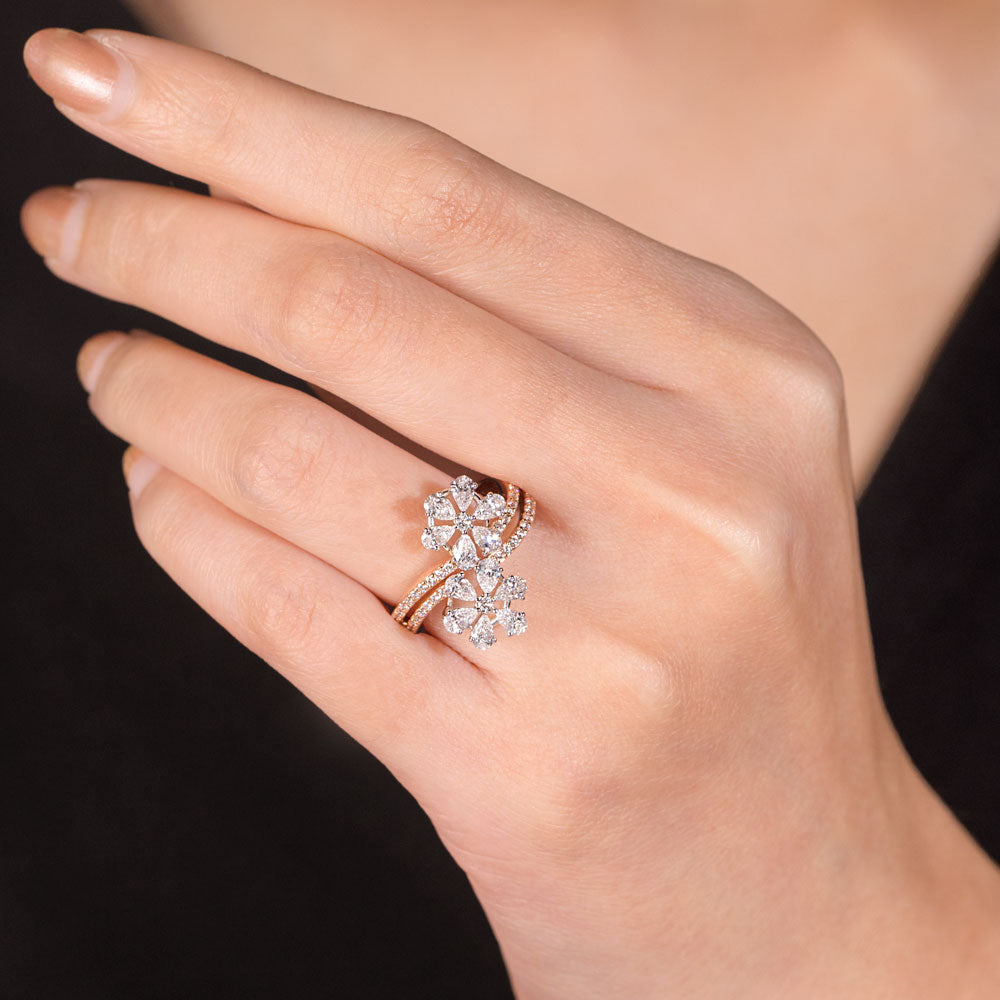 18K Two Tone Gold Diamond Ring - 1.309ct VVS-VS-EF