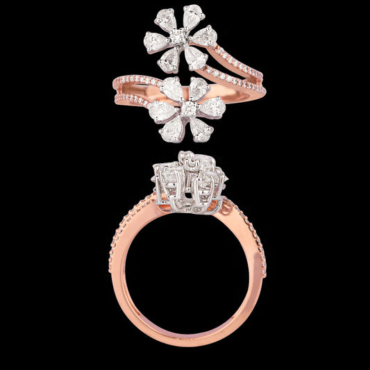 18K Two Tone Gold Diamond Ring - 1.219ct VVS-VS-EF