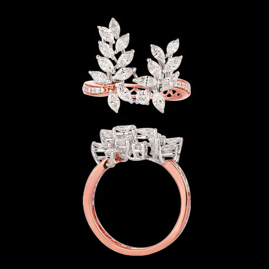 18K Two Tone Gold Diamond Ring - 1.154ct VVS-VS-HI
