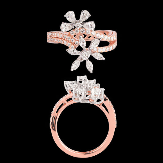18K Two Tone Gold Diamond Ring - 1.173ct VVS-VS-FG