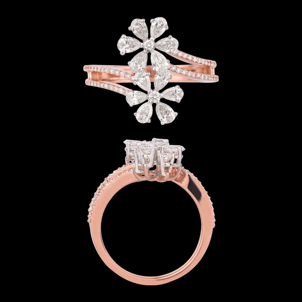 18K Two Tone Gold Diamond Ring - 1.152ct VVS-VS-FG