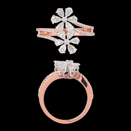 18K Two Tone Gold Diamond Ring - 1.152ct VVS-VS-FG
