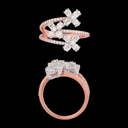18K Two Tone Gold Diamond Ring - 1.331ct VS-SI-EF