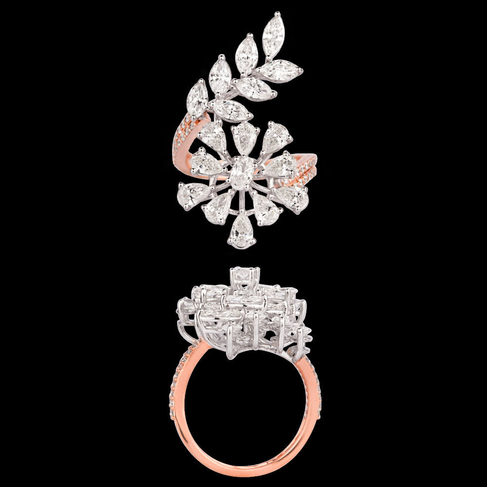 18K Two Tone Gold Diamond Ring - 3.143ct VVS-VS-FG