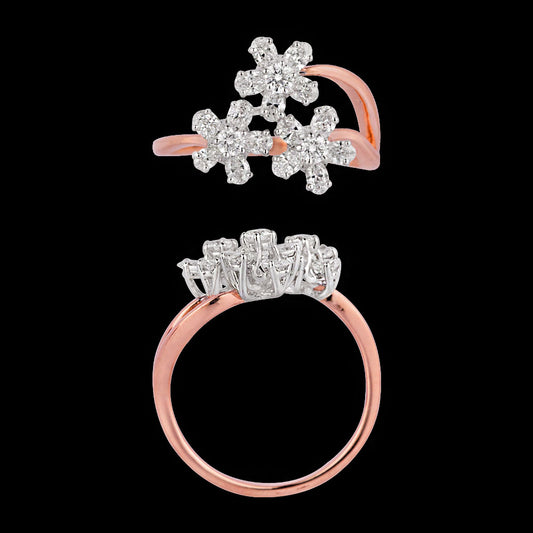 18K Two Tone Gold Diamond Ring - 0.88ct VVS-VS-EF