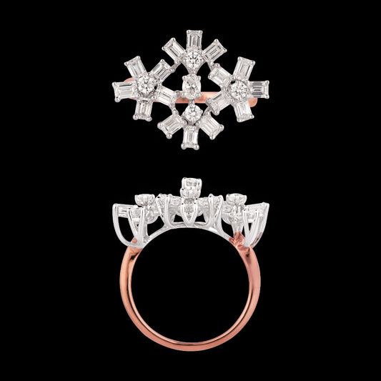 18K Two Tone Gold Diamond Ring - 1.95ct VVS-FG