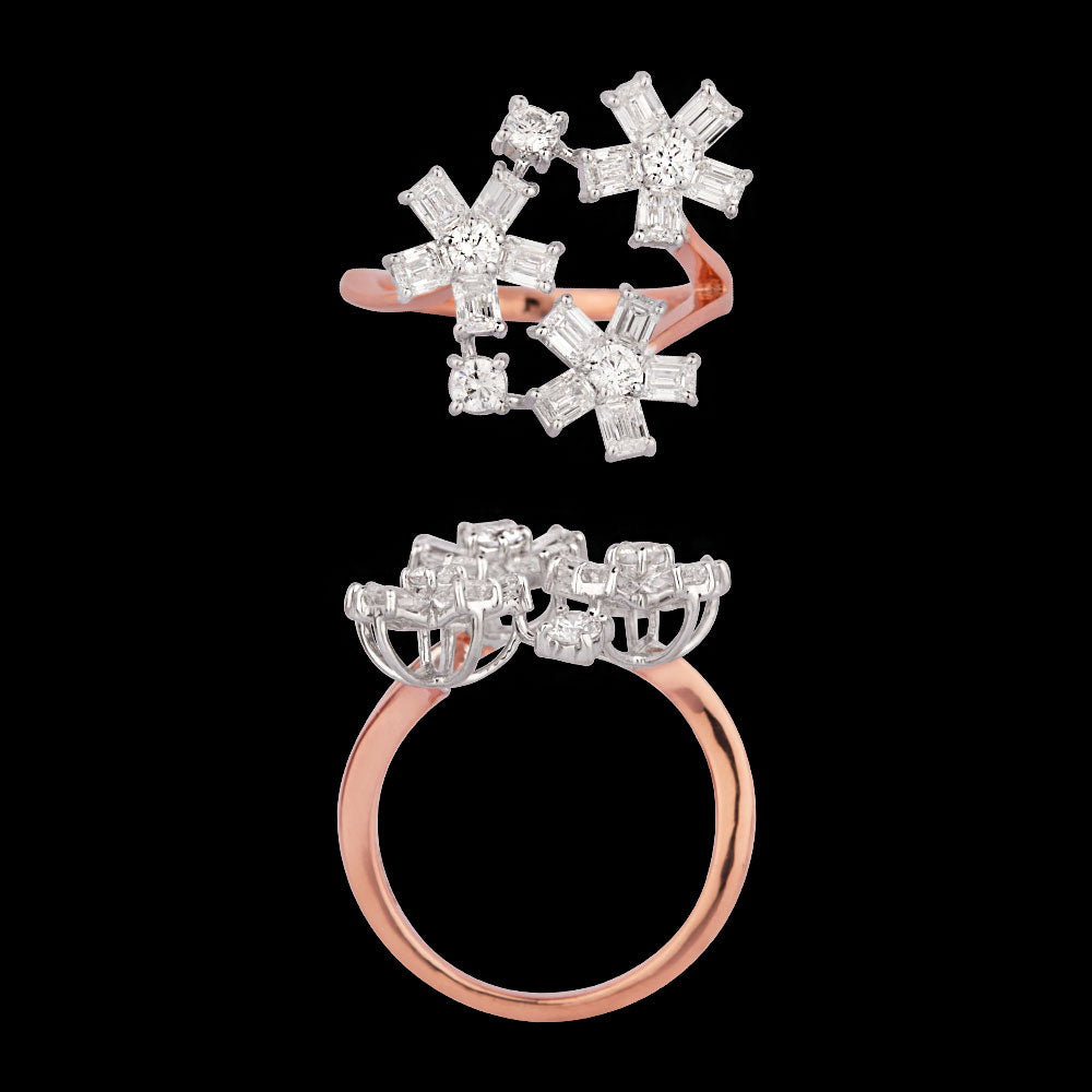 18K Two Tone Gold Diamond Ring - 1.9ct VVS-FG