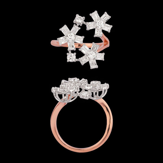 18K Two Tone Gold Diamond Ring - 1.9ct VVS-FG