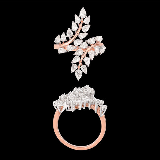 18K Two Tone Gold Diamond Ring - 2.15ct VS-SI-FG