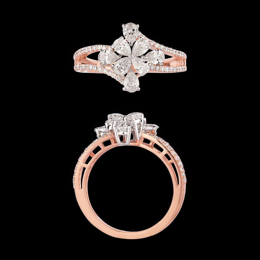 18K Two Tone Gold Diamond Ring - 1.39ct VS-SI-FG