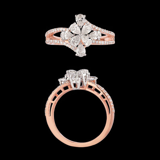 18K Two Tone Gold Diamond Ring - 1.39ct VS-SI-FG