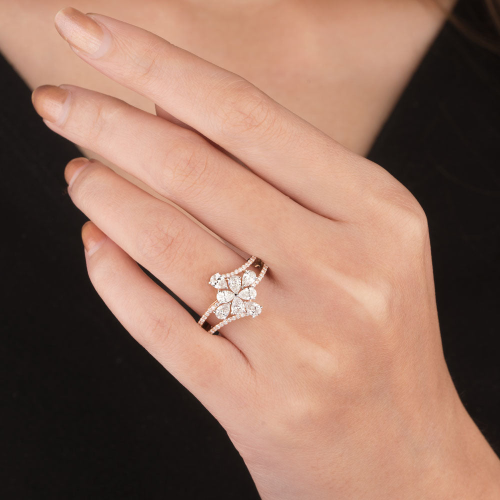 18K Two Tone Gold Diamond Ring - 1.39ct VS-SI-FG