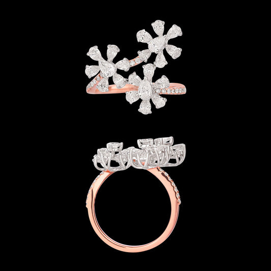 18K Two Tone Gold Diamond Ring - 1.469ct VS-SI-GH