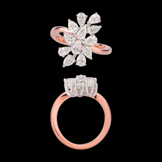 18K Two Tone Gold Diamond Ring - 1.86ct VS-SI-GH