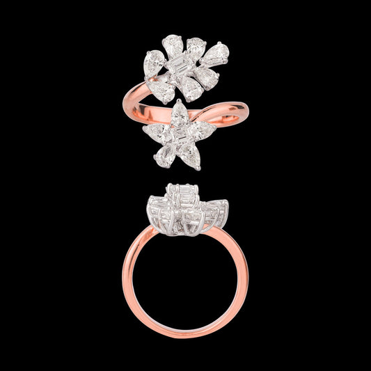 18K Two Tone Gold Diamond Ring - 2.08ct VS-SI-GH