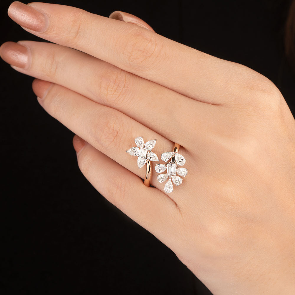 18K Two Tone Gold Diamond Ring - 2.08ct VS-SI-GH