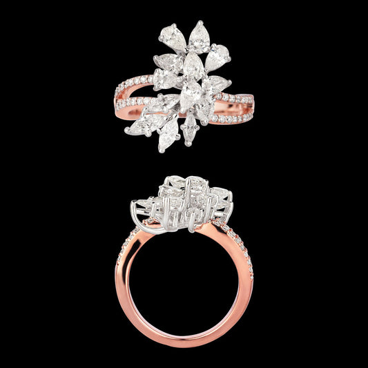 18K Two Tone Gold Diamond Ring - 1.958ct VS-SI-GH