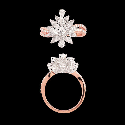 18K Two Tone Gold Diamond Ring - 1.895ct VVS-VS-EF