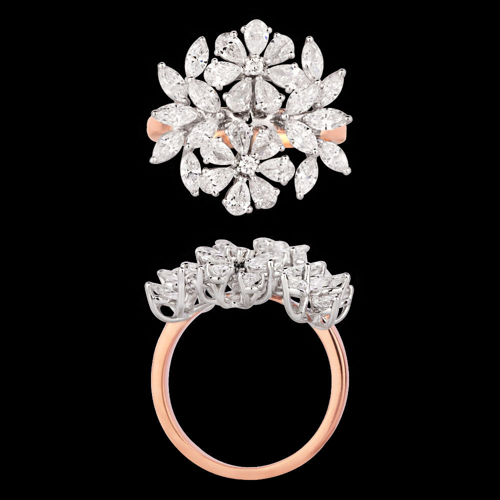 18K Two Tone Gold Diamond Ring - 2.29ct VVS-VS-EF
