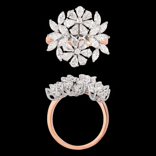 18K Two Tone Gold Diamond Ring - 2.29ct VVS-VS-EF