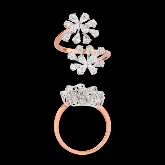 18K Two Tone Gold Diamond Ring - 1.61ct VVS-VS-EF