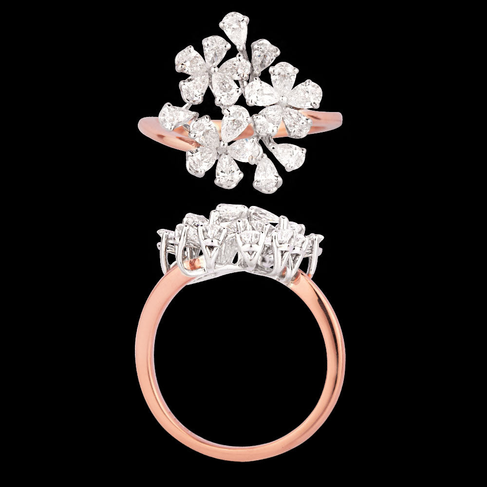 18K Two Tone Gold Diamond Ring - 1.38ct VVS-VS-EF