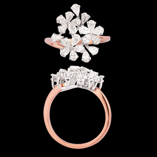 18K Two Tone Gold Diamond Ring - 1.38ct VVS-VS-EF