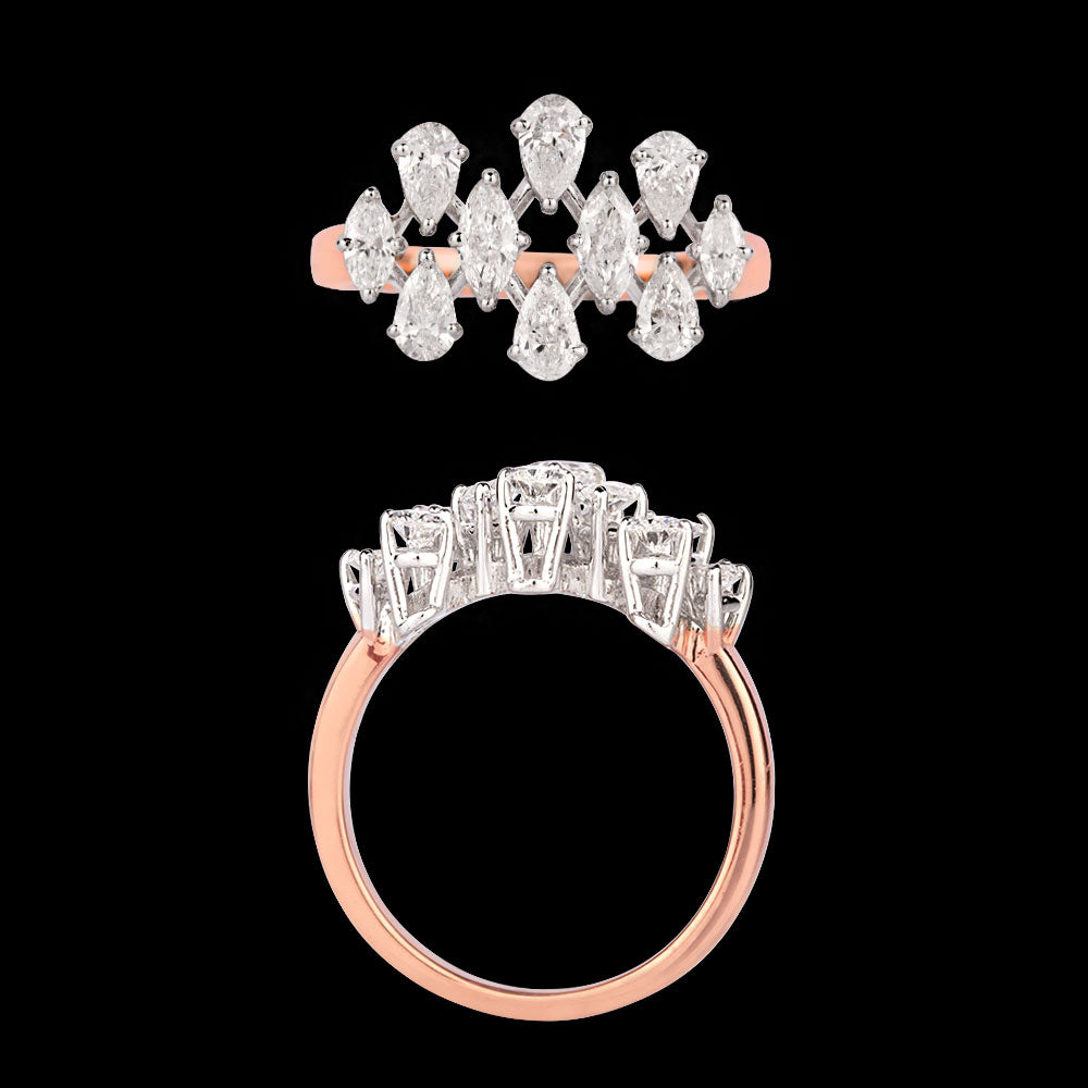 18K Two Tone Gold Diamond Ring - 1.16ct VVS-VS-EF