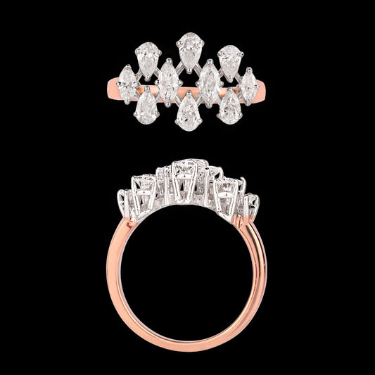 18K Two Tone Gold Diamond Ring - 1.16ct VVS-VS-EF