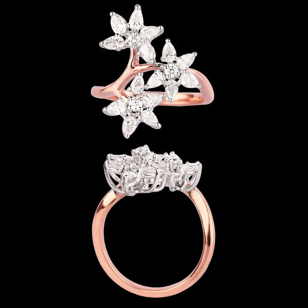 18K Two Tone Gold Diamond Ring - 1.074ct VVS-VS-EF