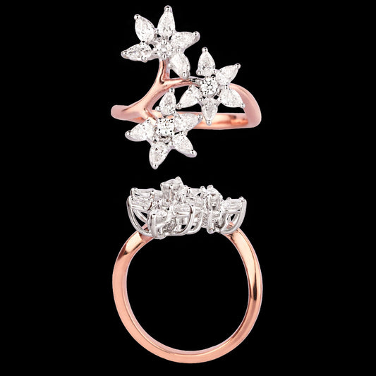 18K Two Tone Gold Diamond Ring - 1.074ct VVS-VS-EF