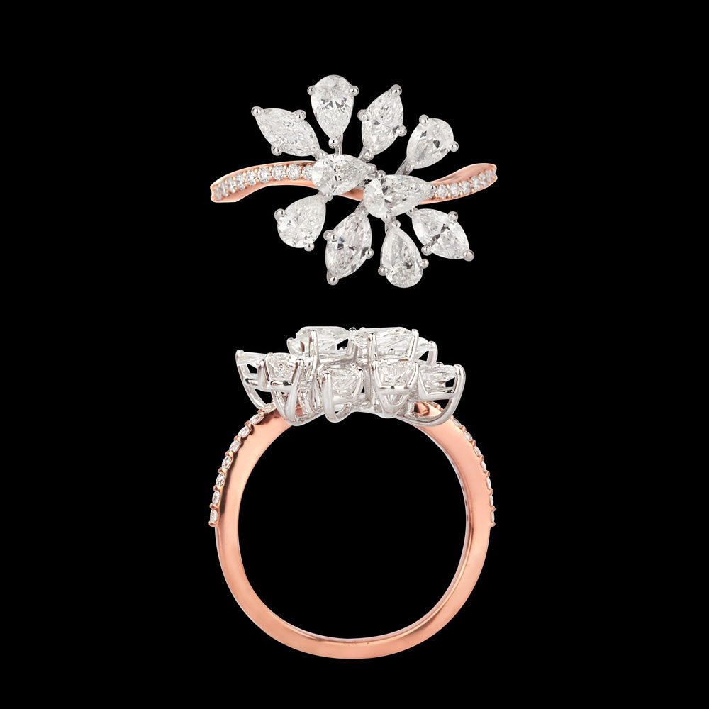 18K Two Tone Gold Diamond Ring - 1.697ct VS-SI-FG