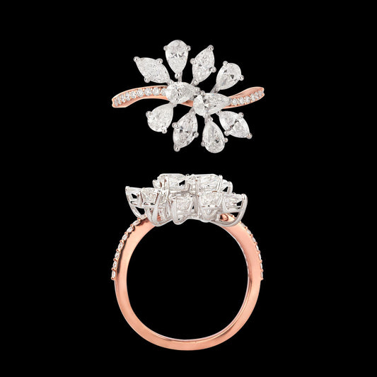 18K Two Tone Gold Diamond Ring - 1.697ct VS-SI-FG
