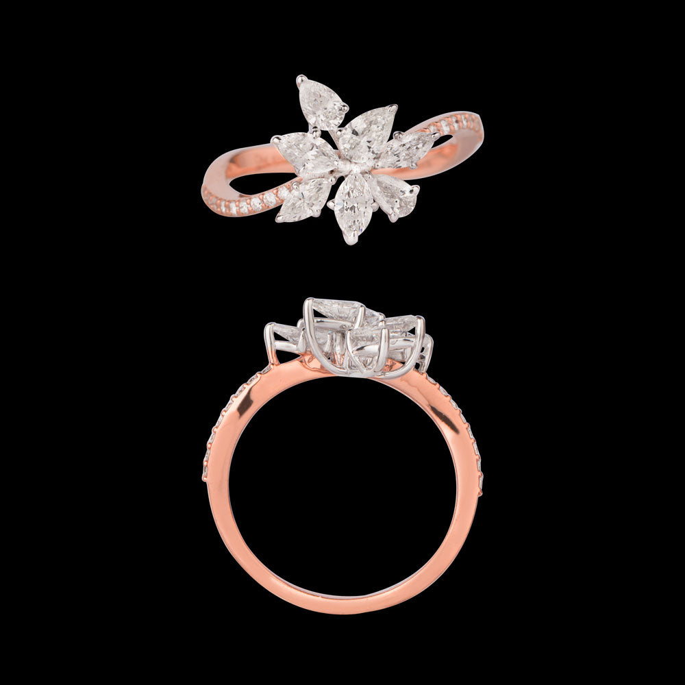 18K Two Tone Gold Diamond Ring - 0.999ct VS-SI-FG