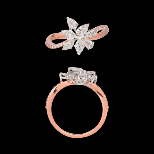 18K Two Tone Gold Diamond Ring - 0.999ct VS-SI-FG