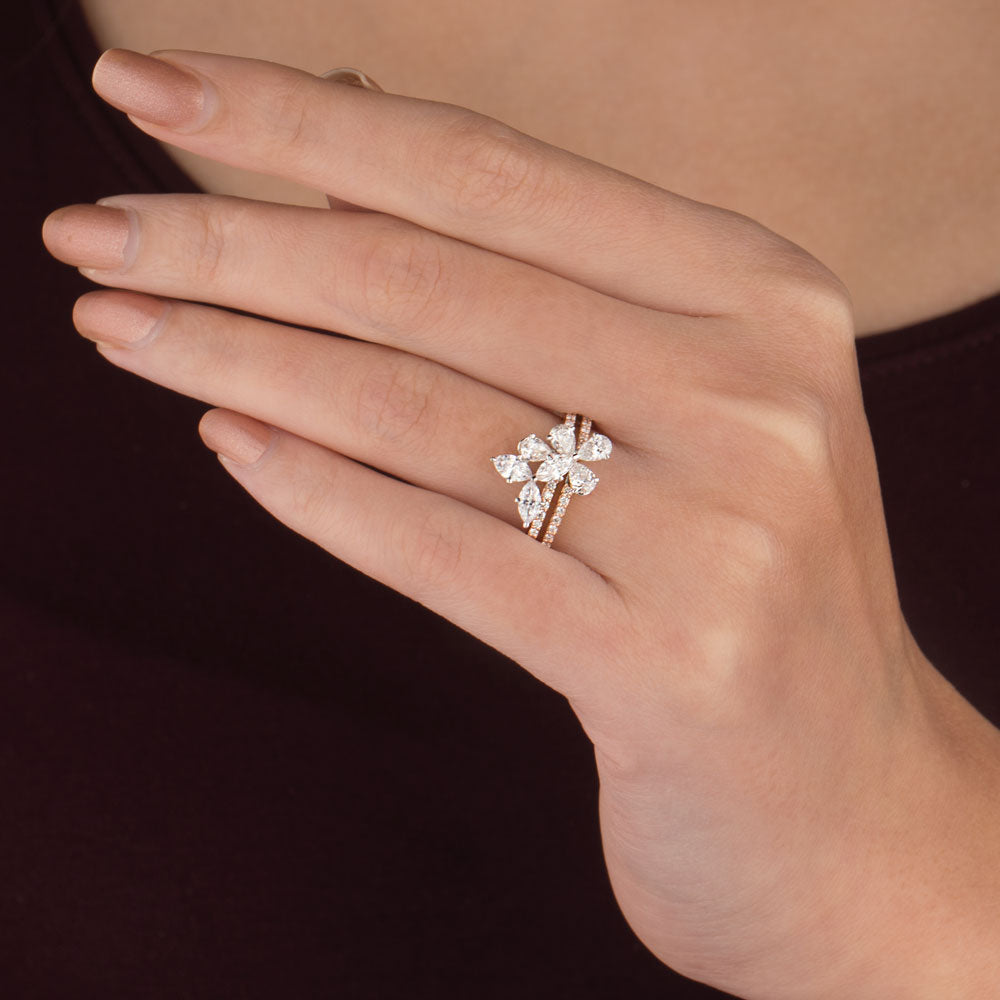 18K Two Tone Gold Diamond Ring - 1.361ct VS-SI-FG