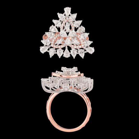 18K Two Tone Gold Diamond Ring - 1.867ct VVS-VS-FG