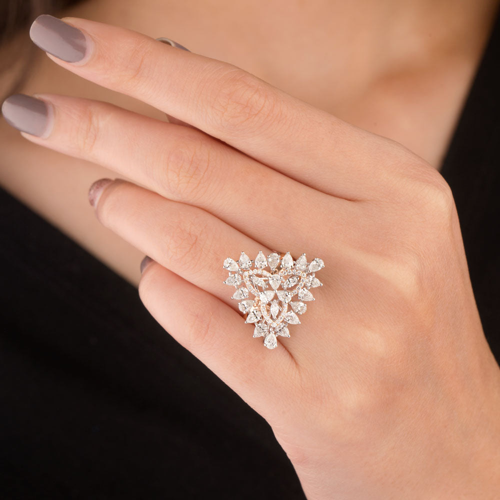 18K Two Tone Gold Diamond Ring - 1.867ct VVS-VS-FG