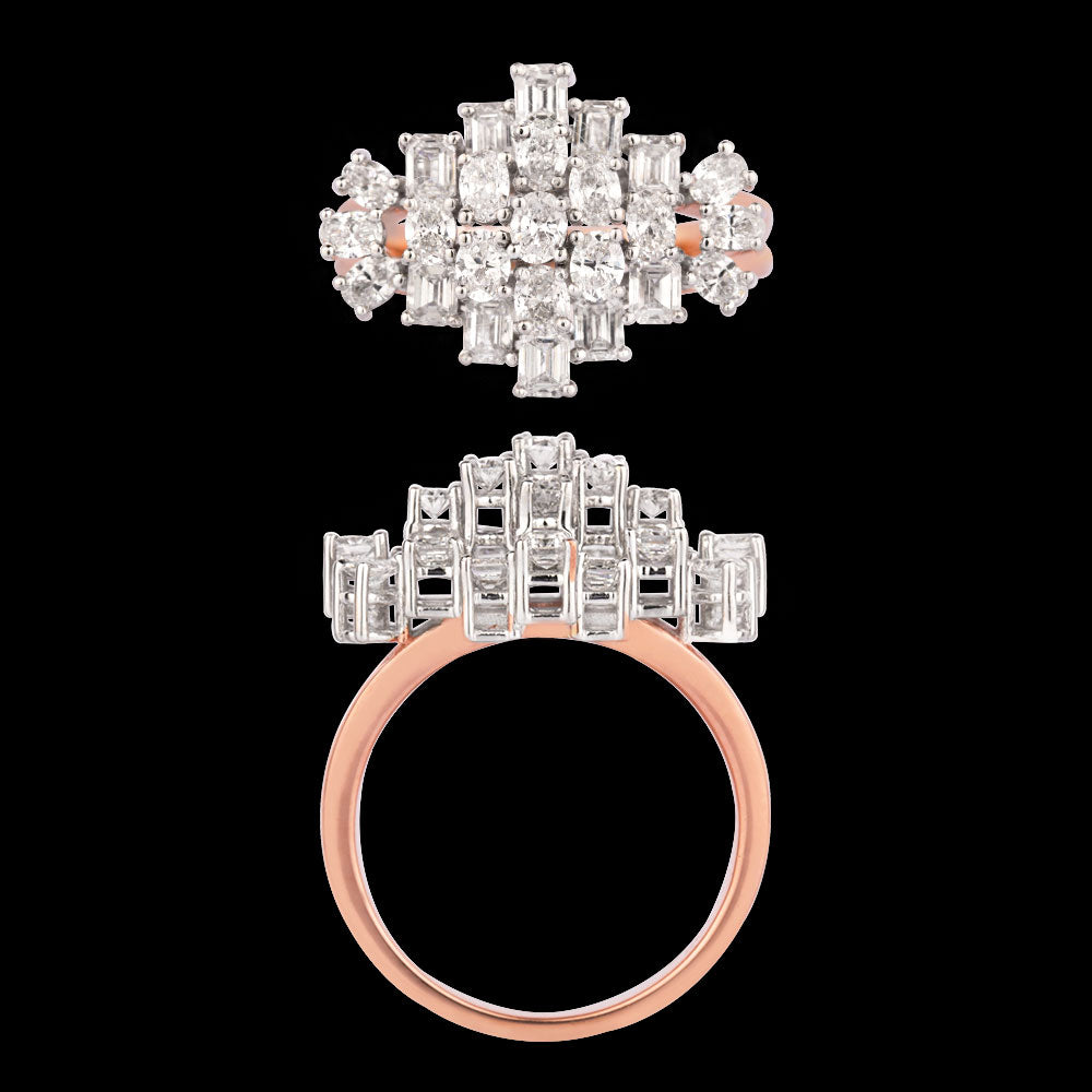 18K Two Tone Gold Diamond Ring - 1.92ct VVS-VS-EF