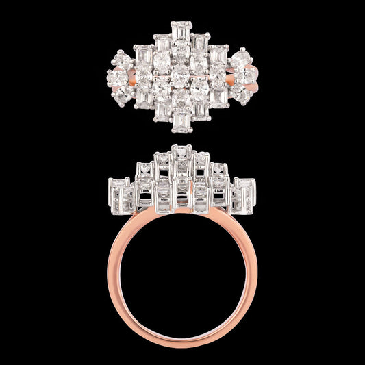 18K Two Tone Gold Diamond Ring - 1.92ct VVS-VS-EF