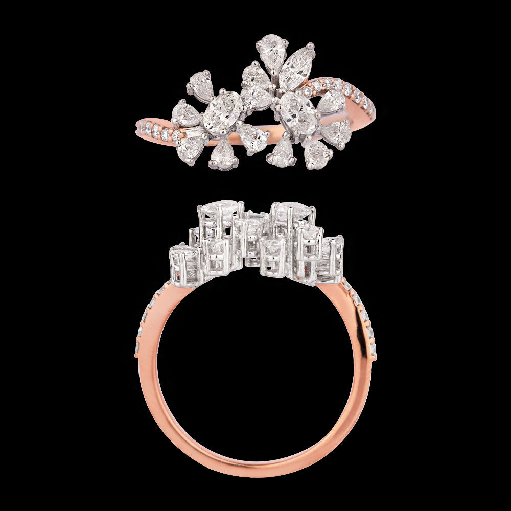 18K Two Tone Gold Diamond Ring - 0.78ct VS-SI-EF