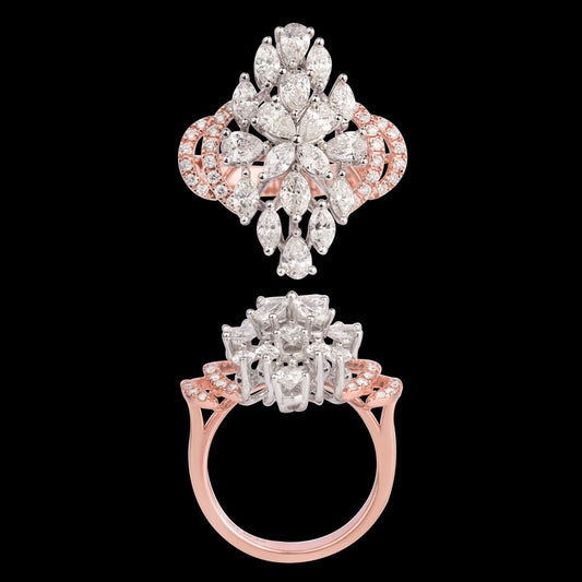 18K Two Tone Gold Diamond Ring - 2.064ct VS-SI-FG