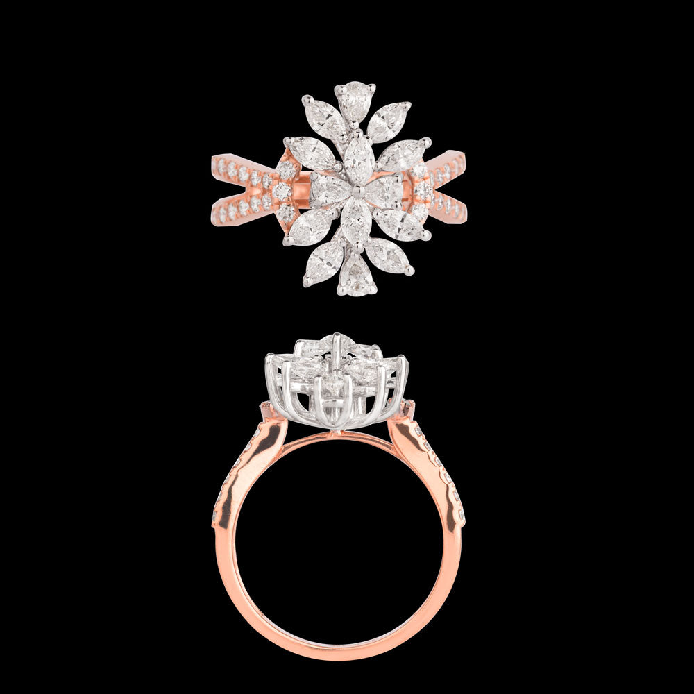 18K Two Tone Gold Diamond Ring - 1.454ct VS-SI-FG