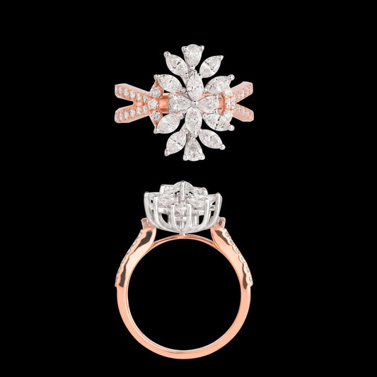 18K Two Tone Gold Diamond Ring - 1.454ct VS-SI-FG